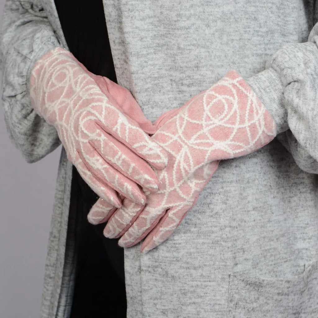 KADOU BOUTIQUE Metallic Swirl Gloves — alternative angle