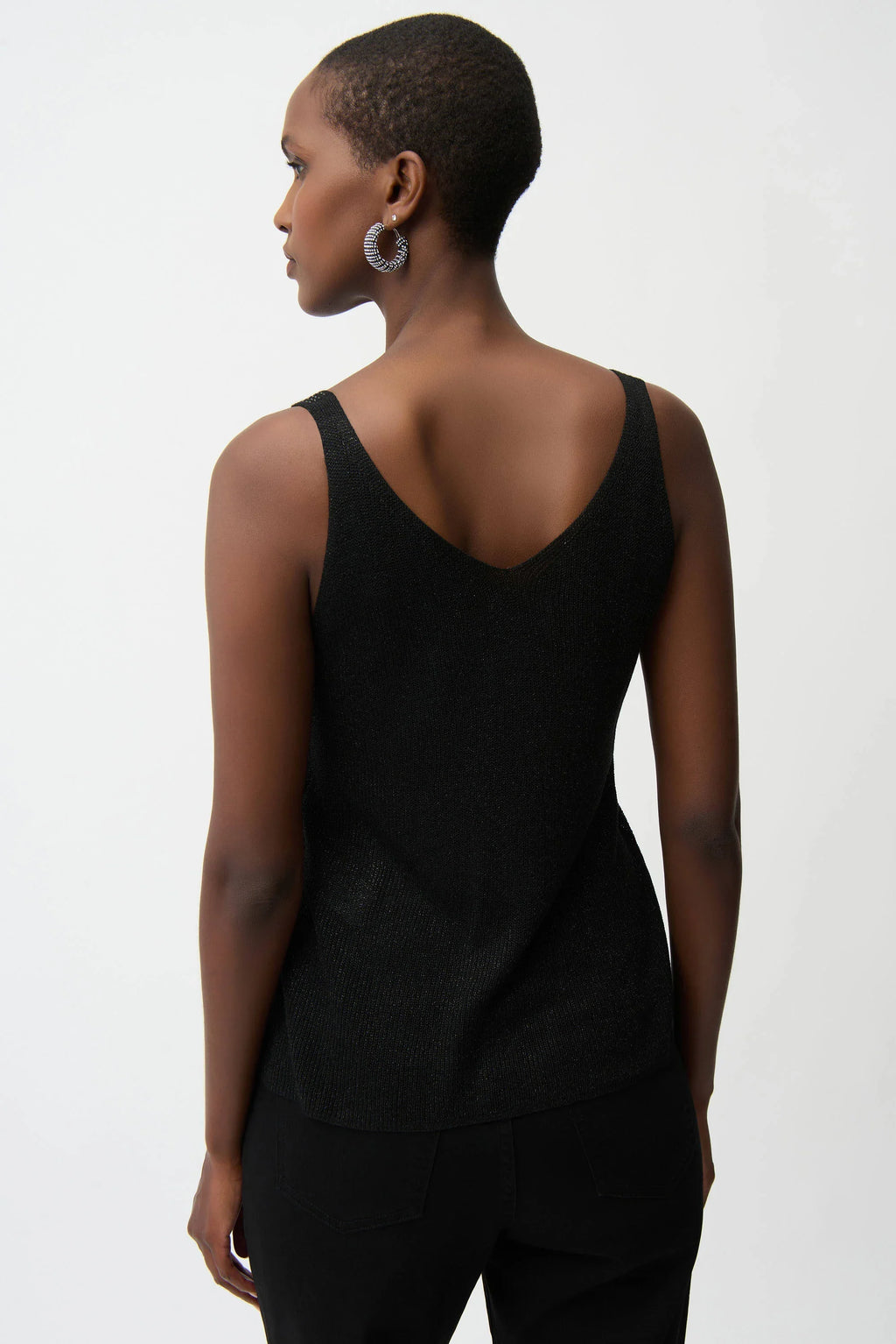 KADOU BOUTIQUE Metallic Knitted Camisole with Rhinestones - 252915 — lifestyle context