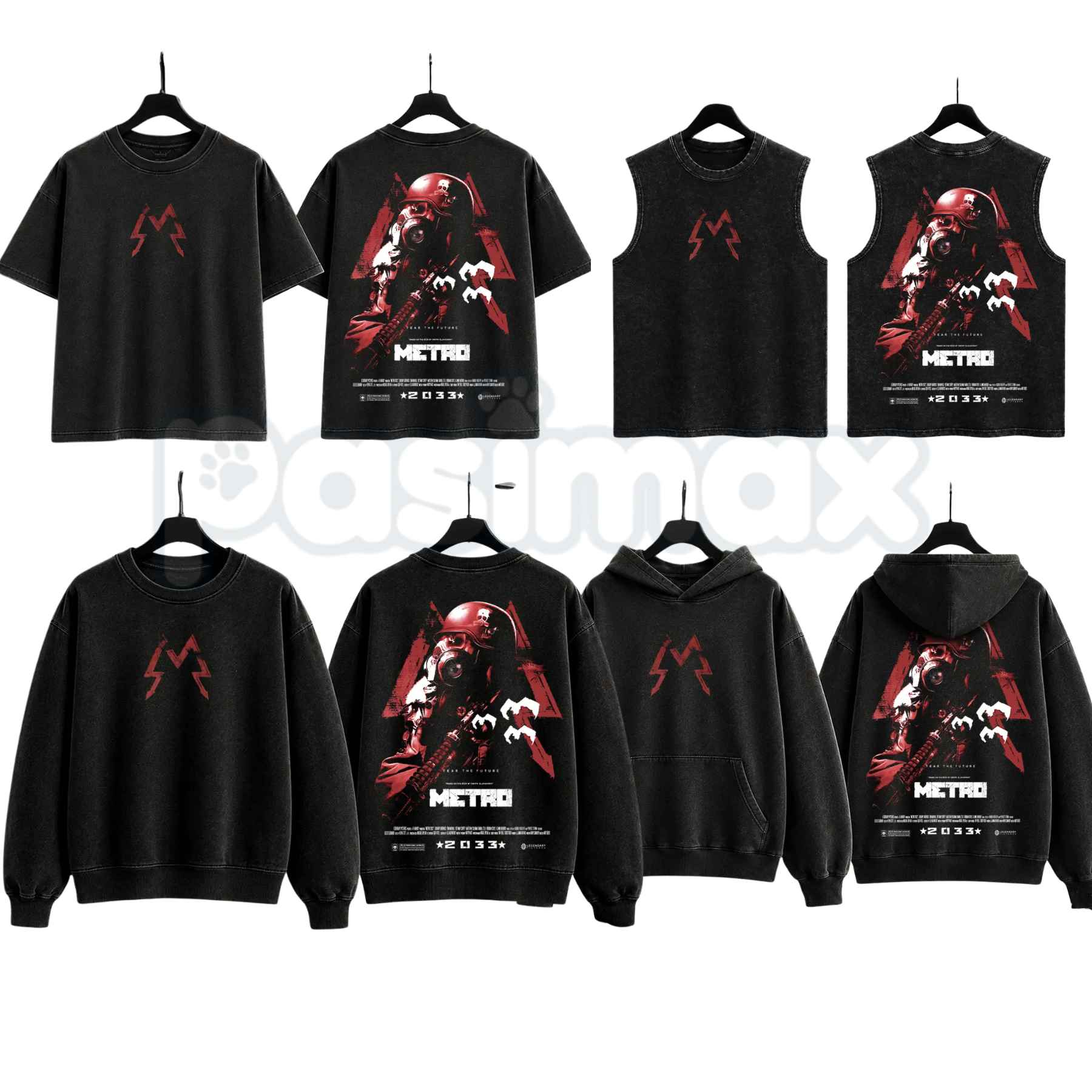 Metro 2033 Post-Apocalyptic Gaming Apparel – Retro Washed Graphic Oversized T-Shirt, Tank Top, Sweatshirt, Hoodie Vintage Streetwear