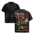 Mexico 86 70 26 Football T-Shirt – United World Tour 2026 Soccer Graphic Tee, Vintage Washed Retro Lightweight Cotton Tournament Top