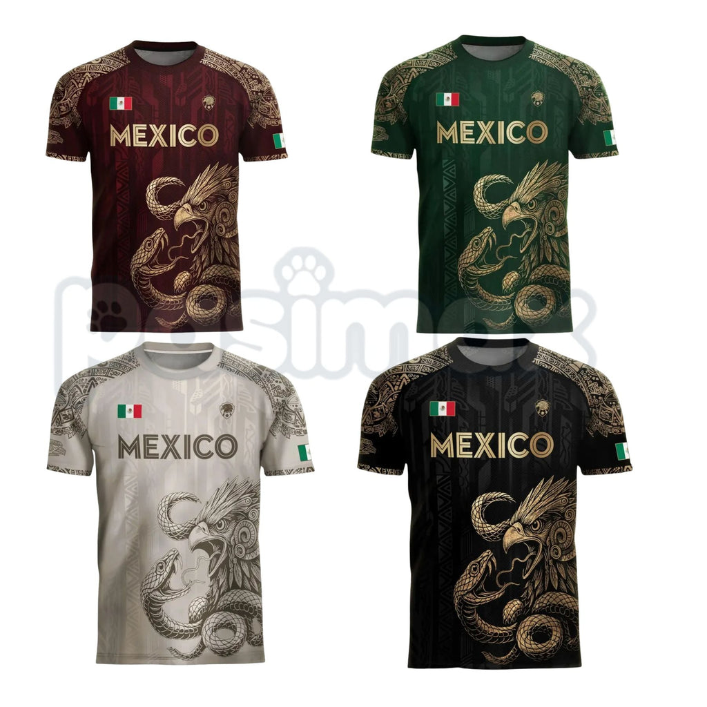 Mexico Aztec Eagle Heritage Soccer Jersey – All Over Print Men's Football Shirt, Mexican Pride Fan Apparel