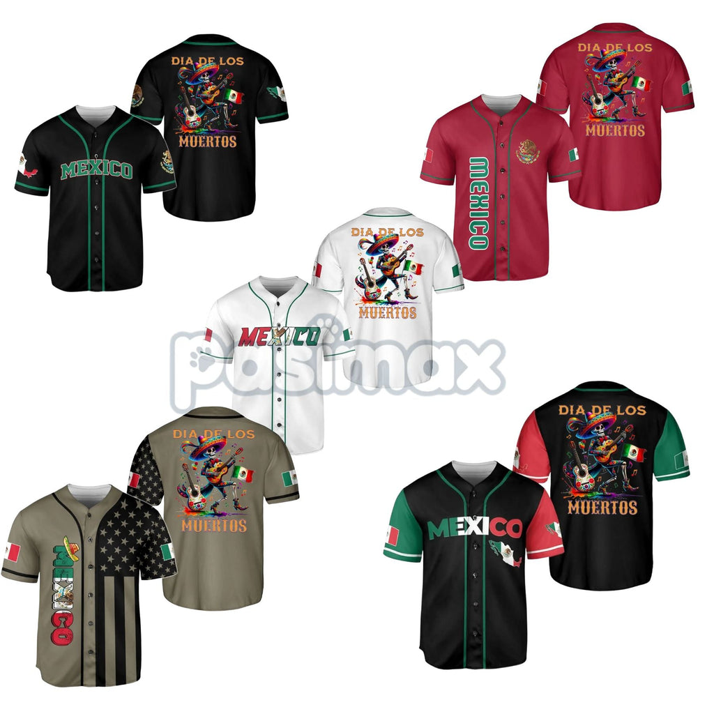 Pasimax Mexico Día de los Muertos Baseball Jersey — main product shot