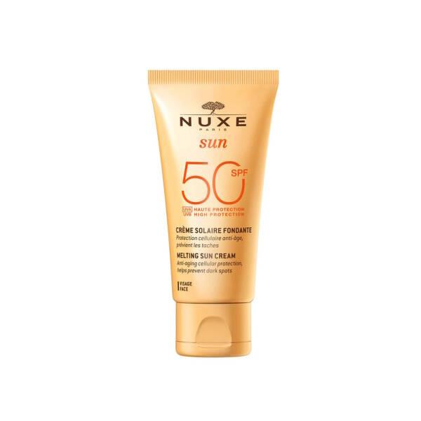 Nuxe Sun Creme Fondante Visage Haute Protection Spf50 - Non-Comedogenic Facial Sunscreen with Moisturizing Benefits