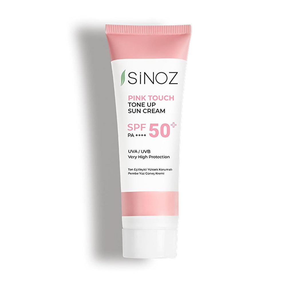 Sinoz SPF50+ Pink Touch Facial Sunscreen: Tone Up & Protect with High Protection, Calamine & PA++++ for Radiant Skin (1.69 fl oz)