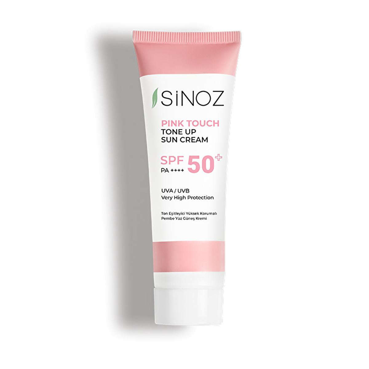 Sinoz SPF50+ Pink Touch Facial Sunscreen: Tone Up & Protect with High Protection, Calamine & PA++++ for Radiant Skin (1.69 fl oz)