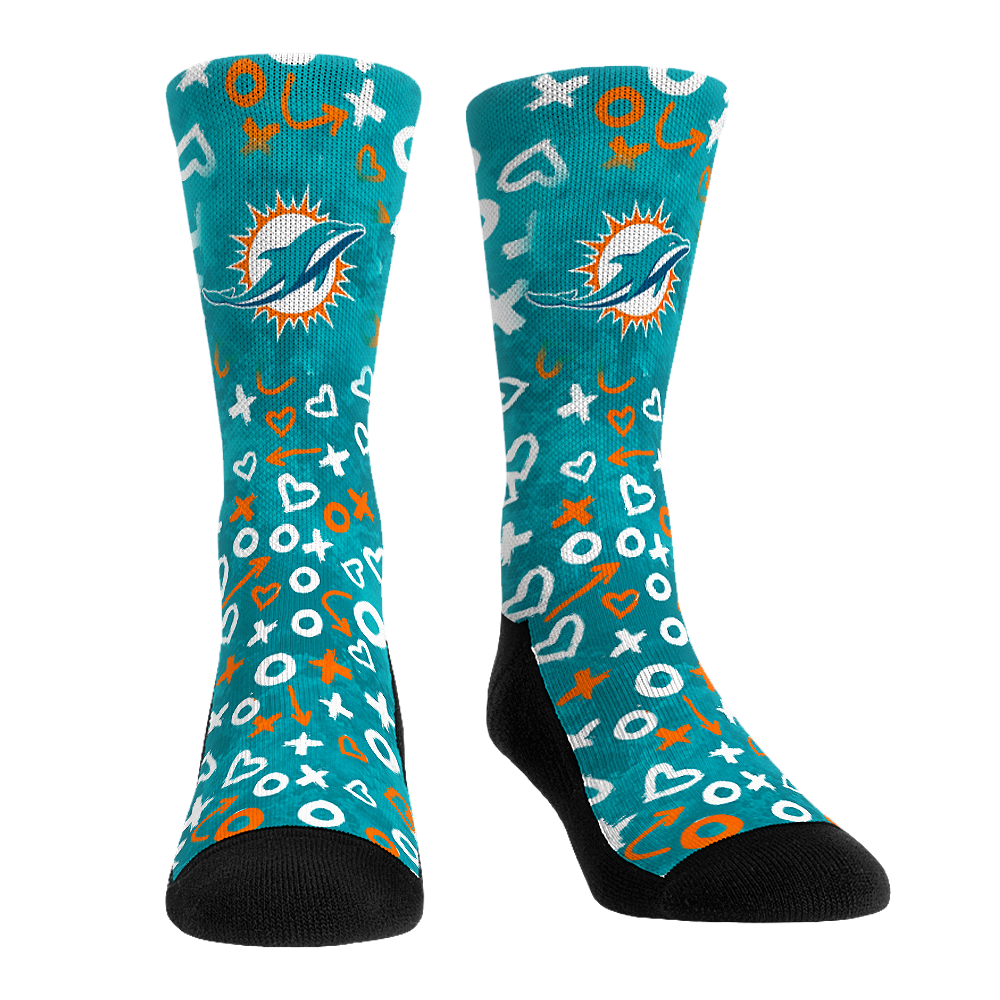 Rock 'Em Socks Rock 'Em Socks Miami Dolphins - Valentine's Day Hearts — main product shot