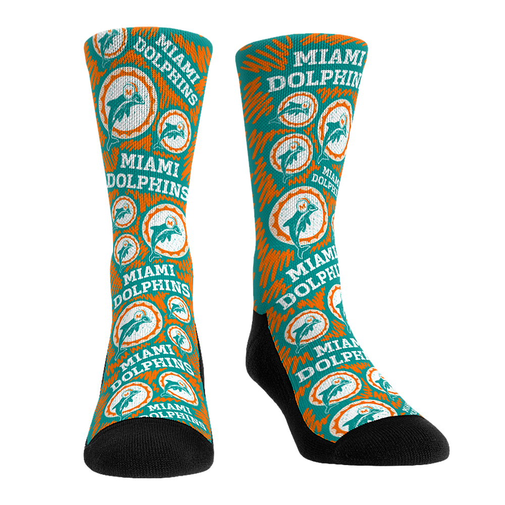 Rock 'Em Socks Rock 'Em Socks Miami Dolphins - Throwback Logo Sketch — main product shot