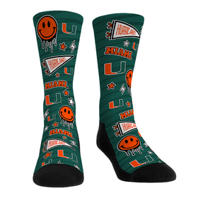 Rock 'Em Socks Miami Hurricanes - Smiley Stickers