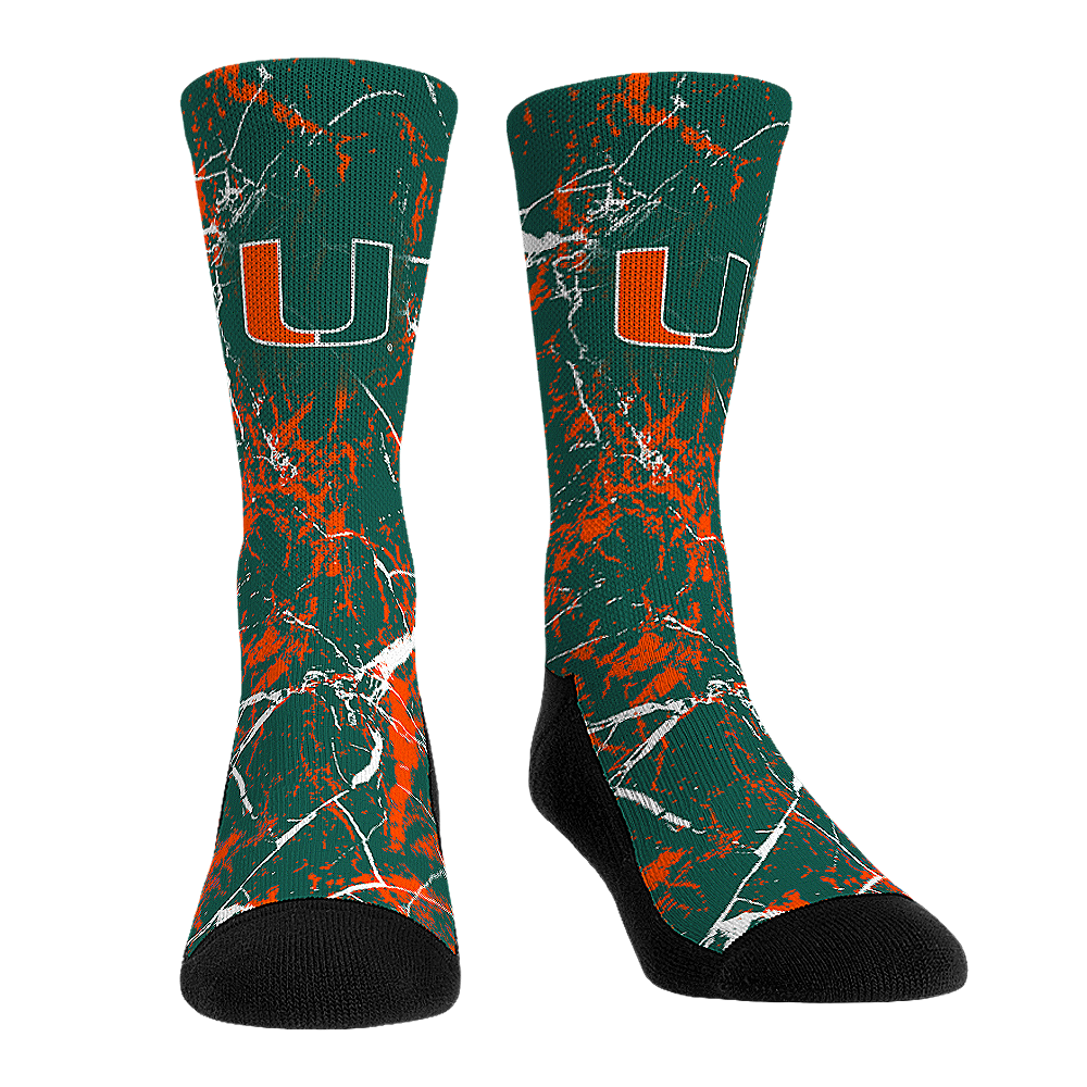 Rock 'Em Socks Rock 'Em Socks Miami Hurricanes - Cracked Marble — main product shot