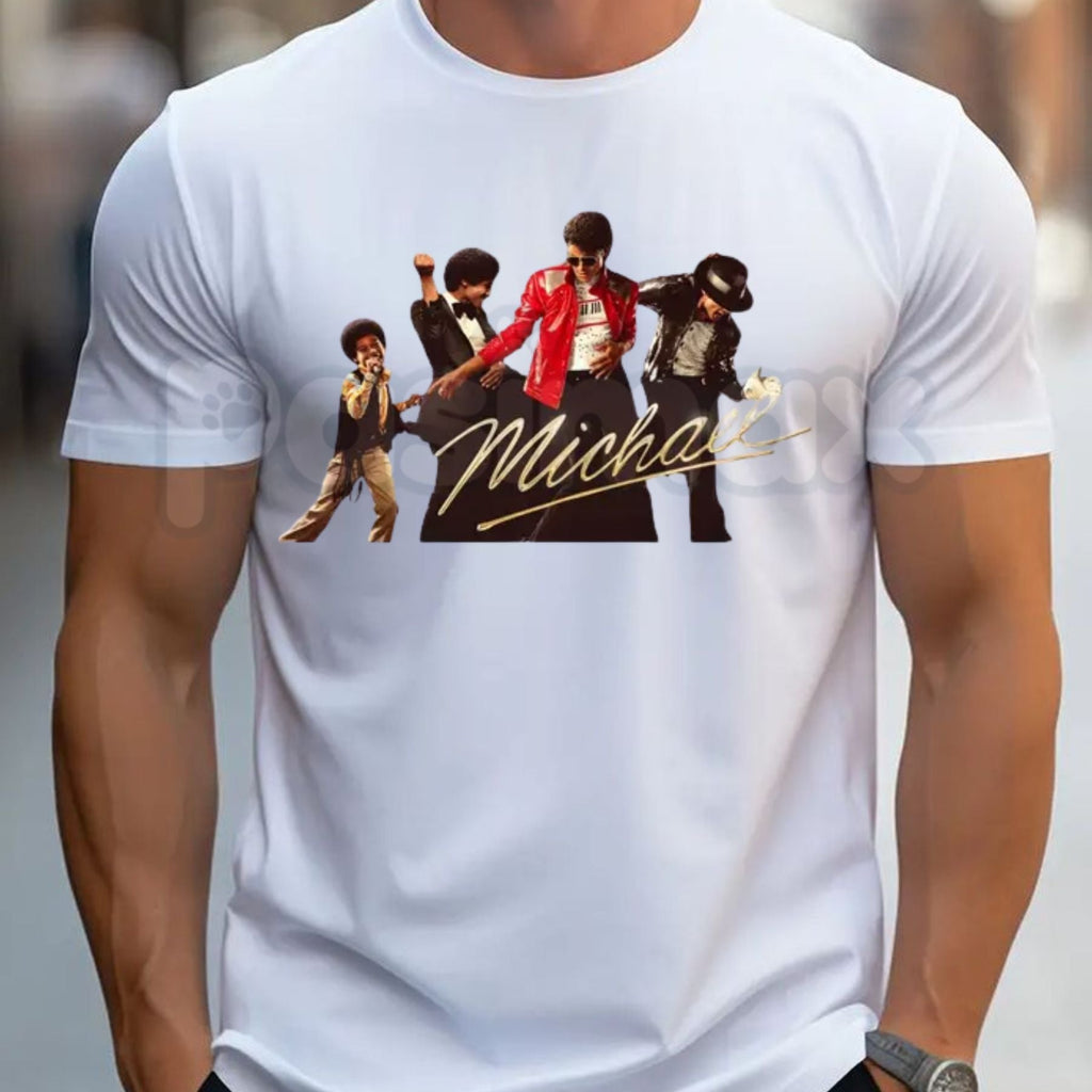 Michael Jackson Iconic Pose Signature T-Shirt – Retro King of Pop Graphic Tee