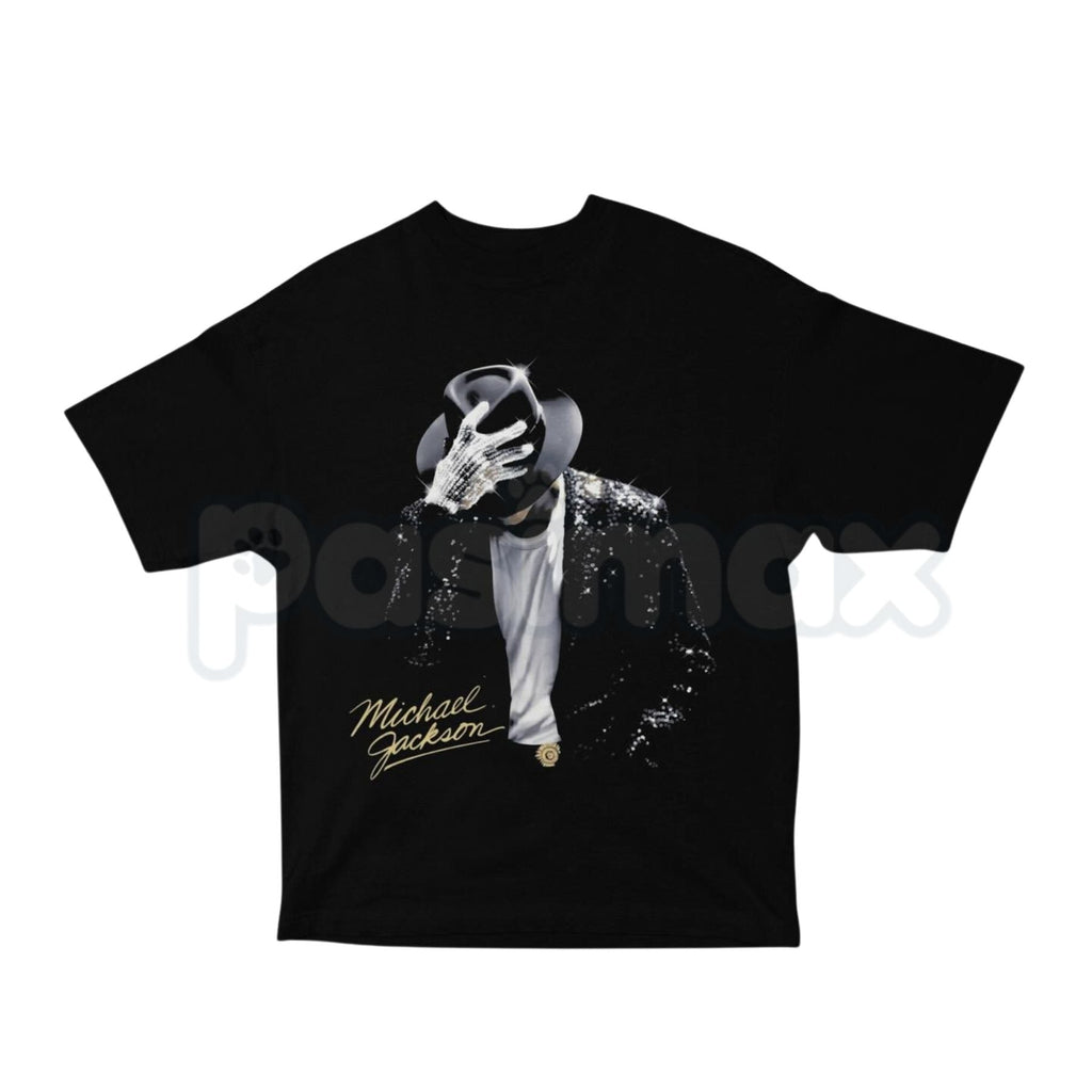 Michael Jackson "Iconic Pose" T-Shirt with Signature – Vintage King of Pop Graphic Tee, Premium 100% Cotton MJ Dance Silhouette Top, Soft Lived-In Heavyweight Music Legend Shirt, Made in USA
