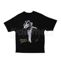 Michael Jackson "Iconic Pose" T-Shirt with Signature – Vintage King of Pop Graphic Tee, Premium 100% Cotton MJ Dance Silhouette Top, Soft Lived-In Heavyweight Music Legend Shirt, Made in USA