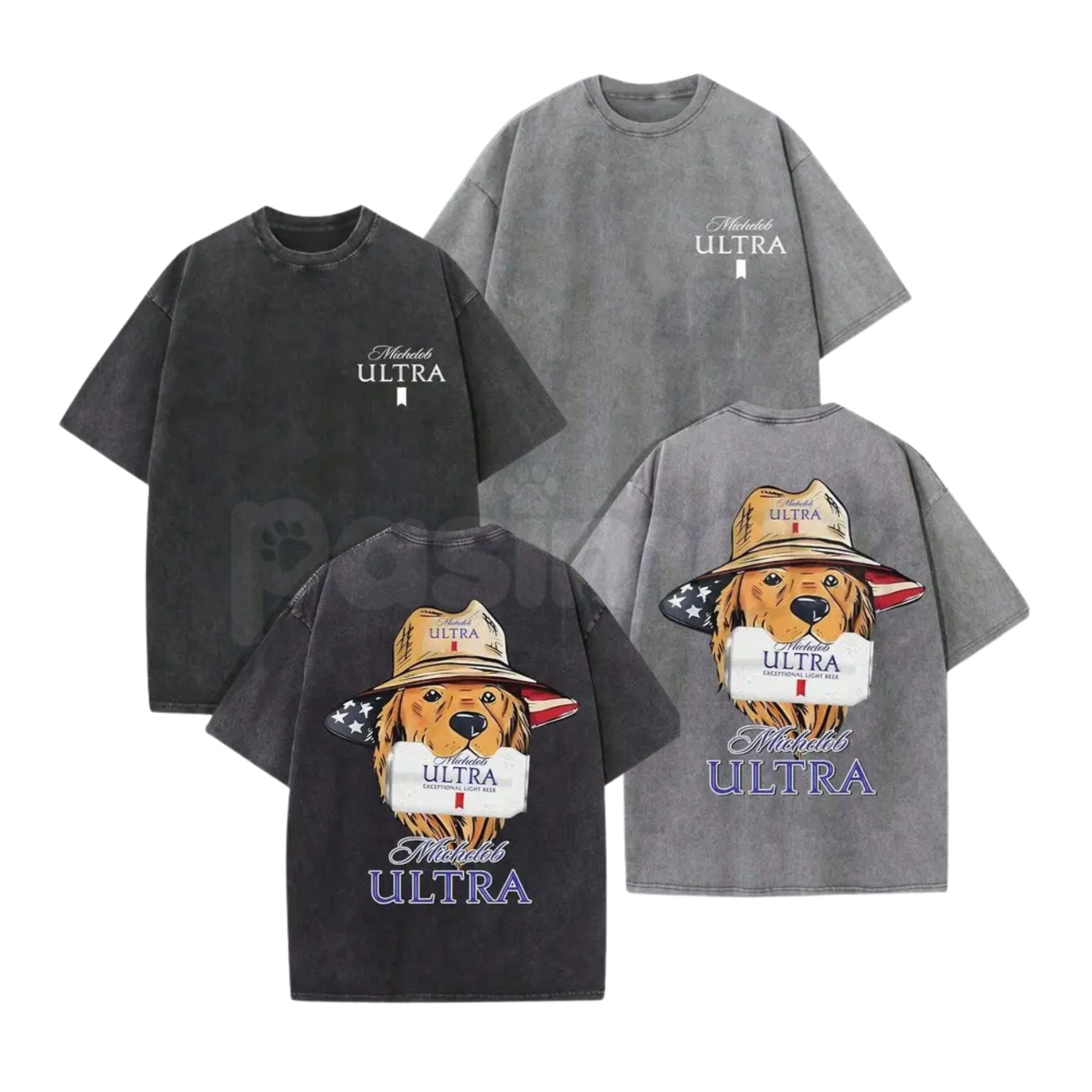 Pasimax Michelob Ultra American Dog Vintage Washed T-Shirt — main product shot