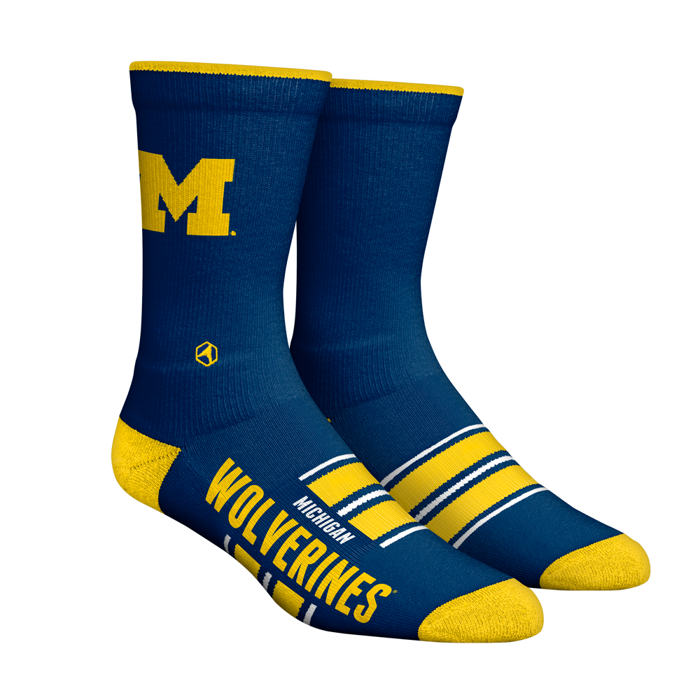 Rock 'Em Socks Rock 'Em Socks Michigan Wolverines - Gametime Stripe (Knitted) — main product shot