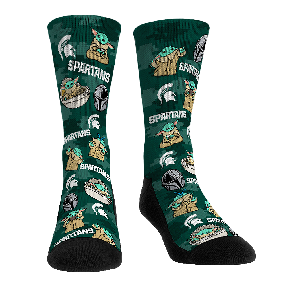 Rock 'Em Socks Michigan State Spartans - Star Wars  - Grogu All-Over — main product shot