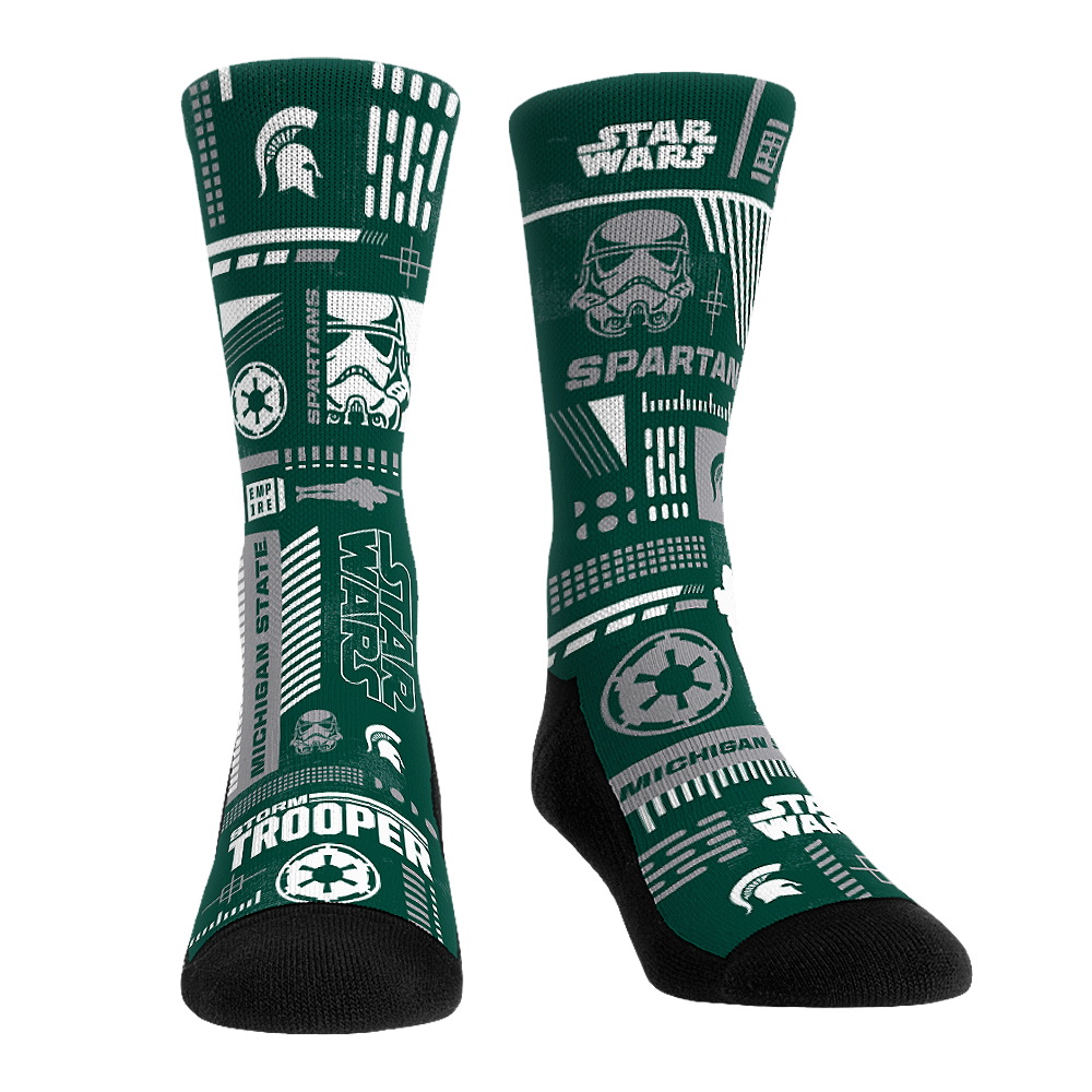Rock 'Em Socks Michigan State Spartans - Star Wars  - Stormtrooper Pattern — main product shot