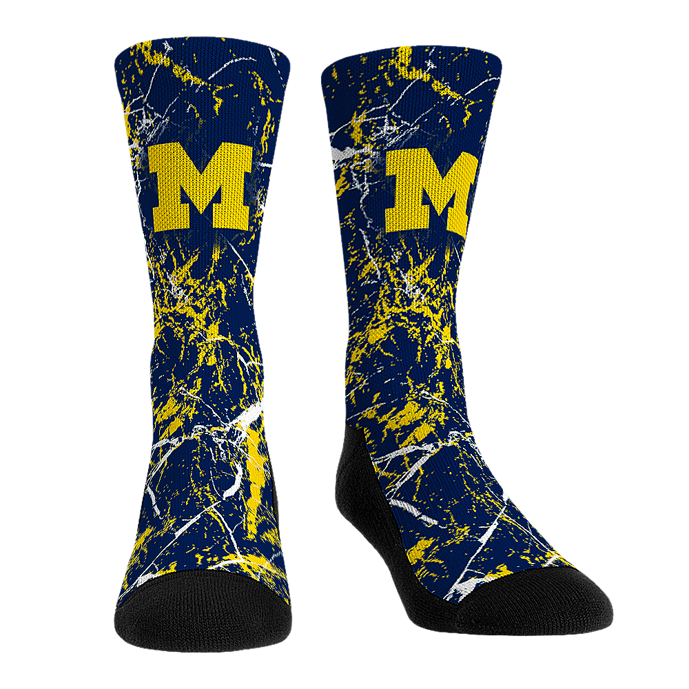 Rock 'Em Socks Rock 'Em Socks Michigan Wolverines - Cracked Marble — main product shot