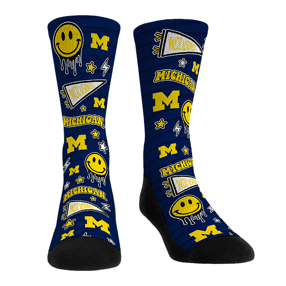 Rock 'Em Socks Rock 'Em Socks Michigan Wolverines - Smiley Stickers — main product shot