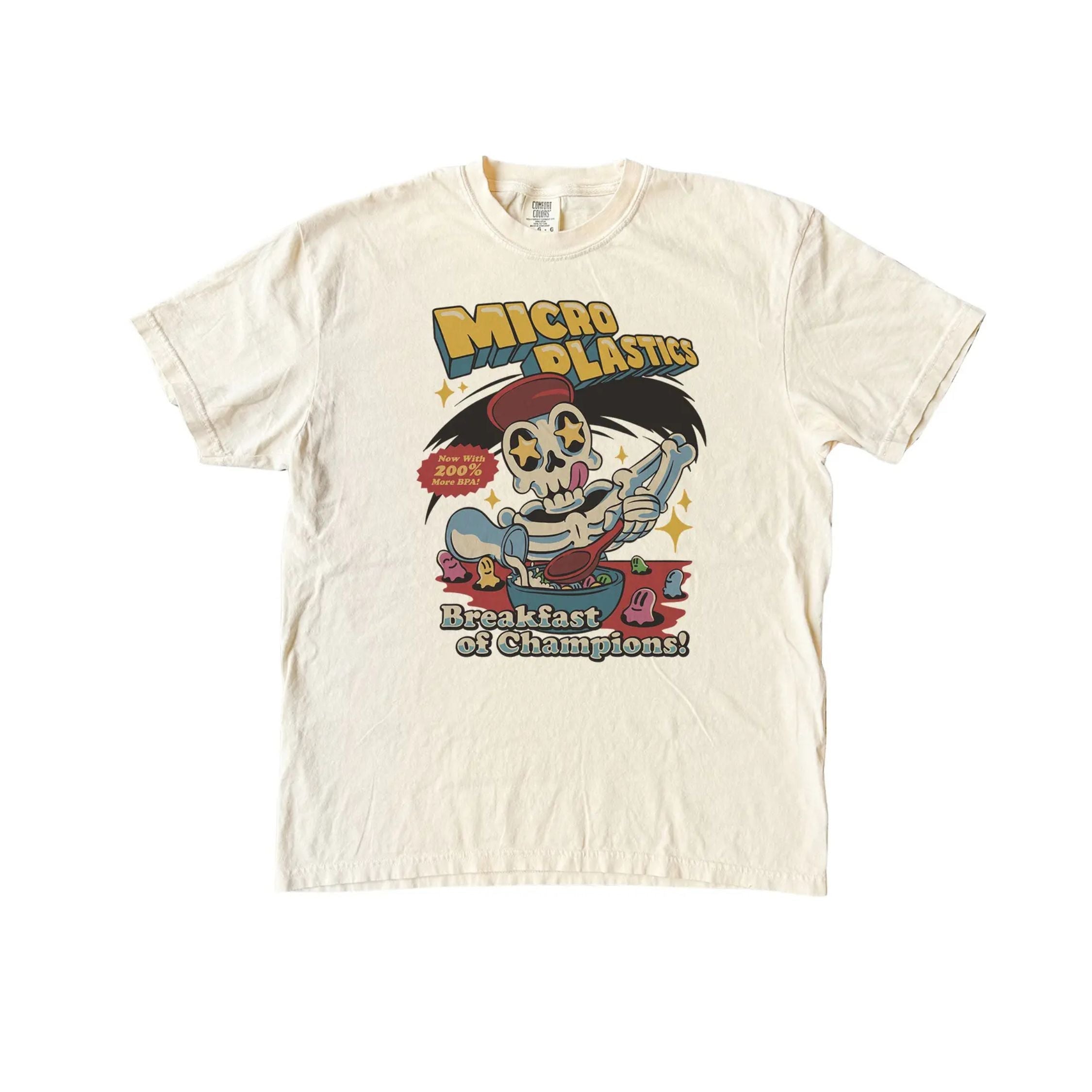 Pasimax Micro Plastics Breakfast Skull Comfort Colors Shirt — main product shot