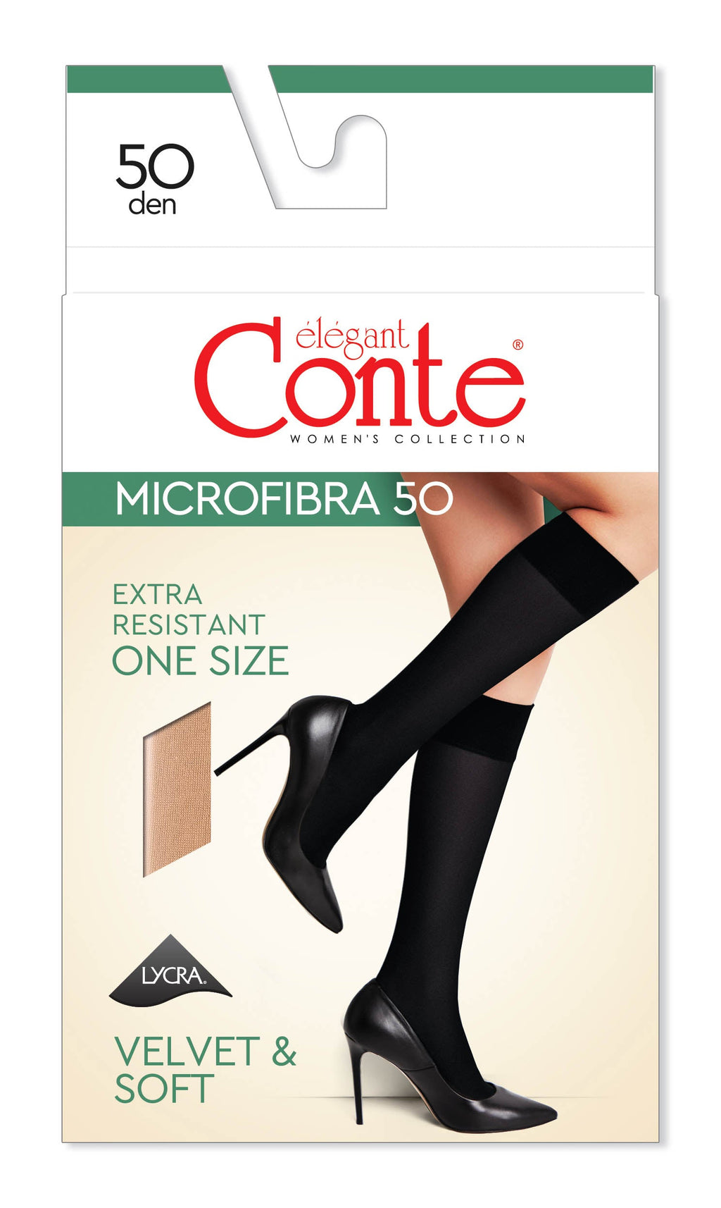 TheRanok.com Knee Highs Conte Microfibra 50 Den (1 pair) — comparison shot