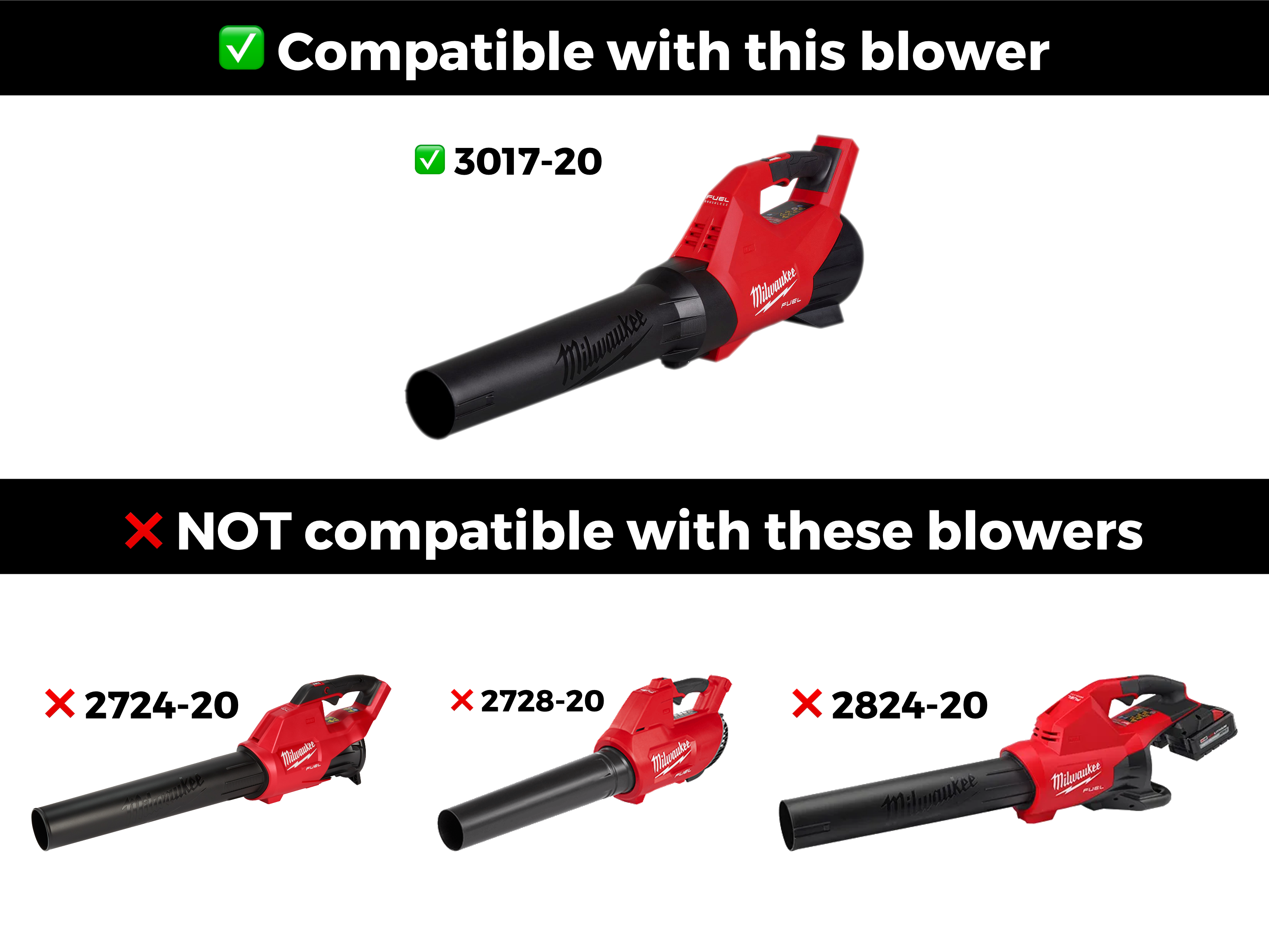 STUBBY® Car Drying Nozzle for Milwaukee M18 FUEL Gen III Single Battery Leaf Blower (3017-20) – Stubby Nozzle Co., view 4