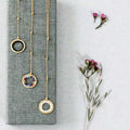 PARKEN JEWELRY Black Spinel, Rainbow Gemstone and Pearl Halo Y Pendants — main product shot