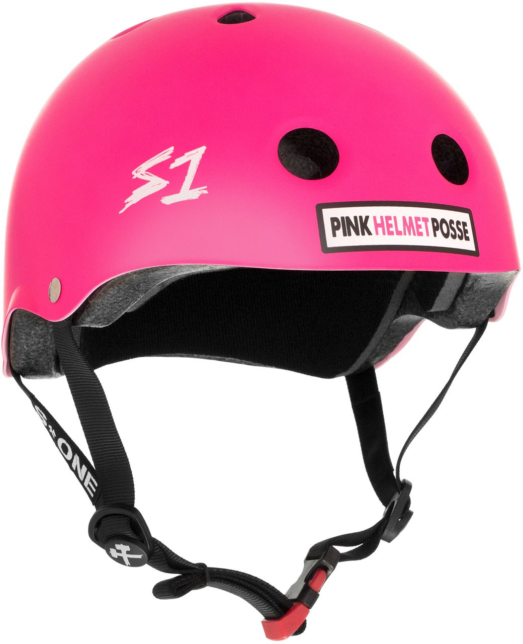 S1 Mini Lifer Helmet - Pink Helmet Posse Hot Pink Matte by Skates USA