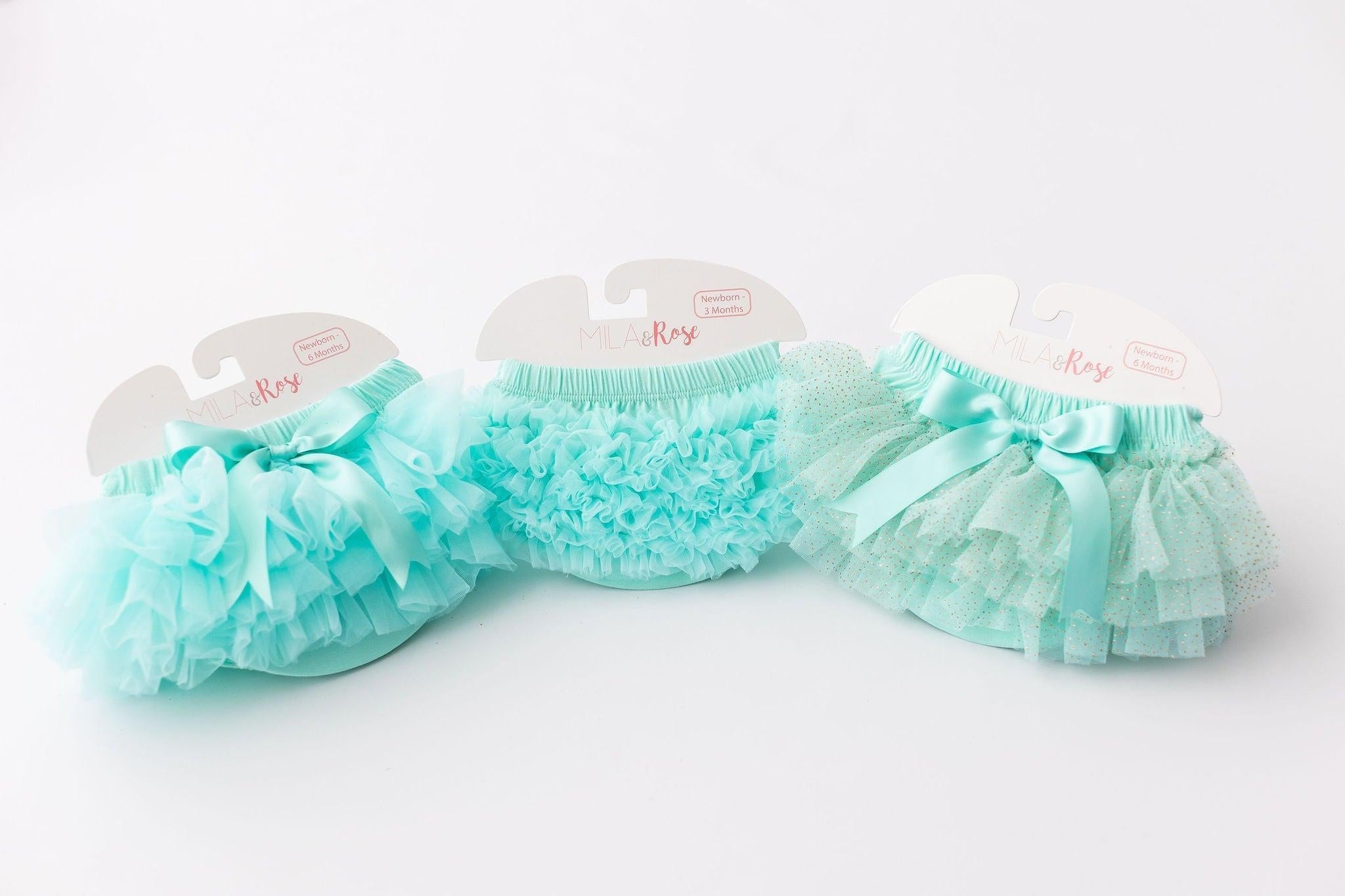 Mila & Rose ® Mint Ruffle Bum Bloomer — detail close-up