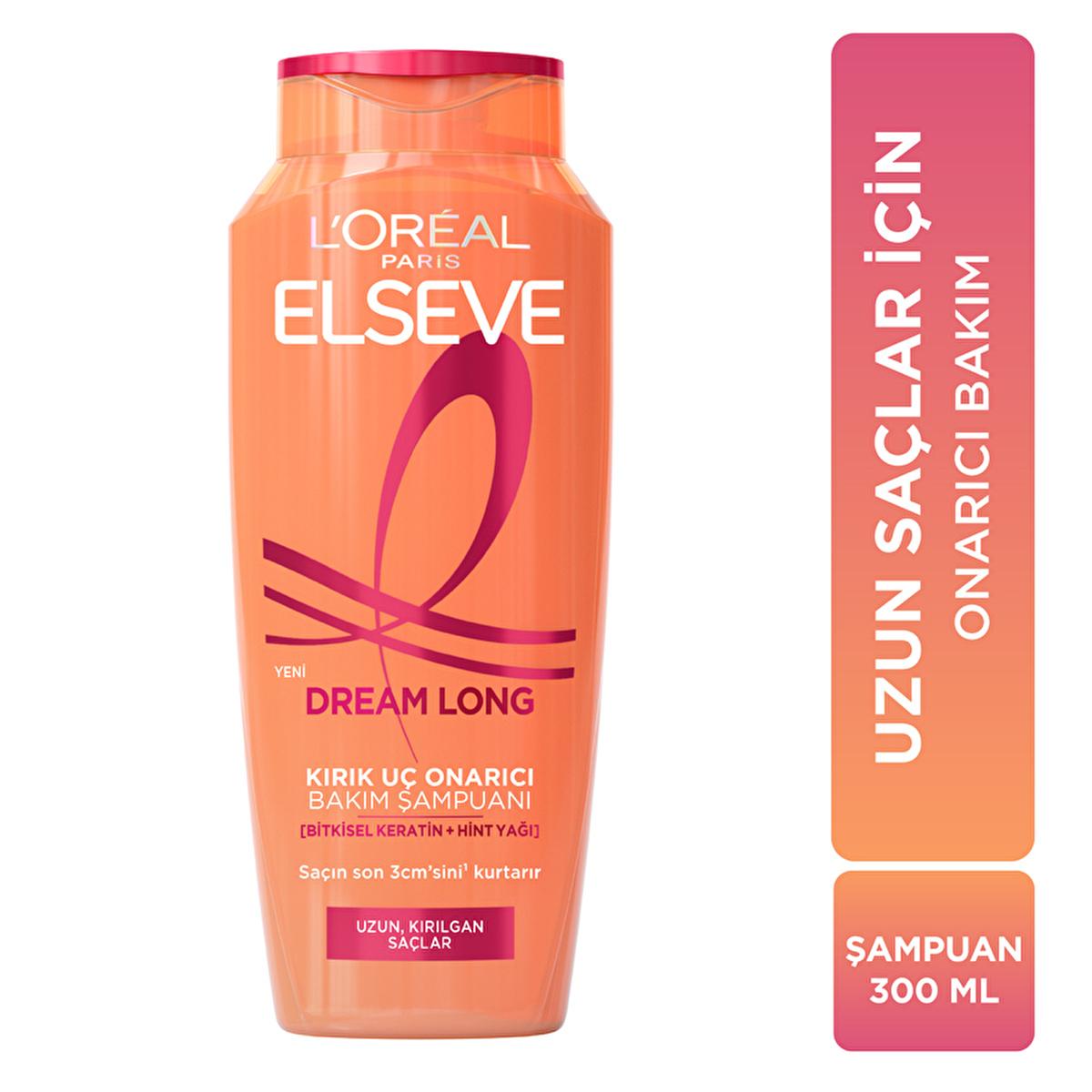 Loreal Paris Elseve Dream Long: Split End Repair & Hair Growth Keratin Shampoo for Long, Damaged Hair - 10.14 fl oz