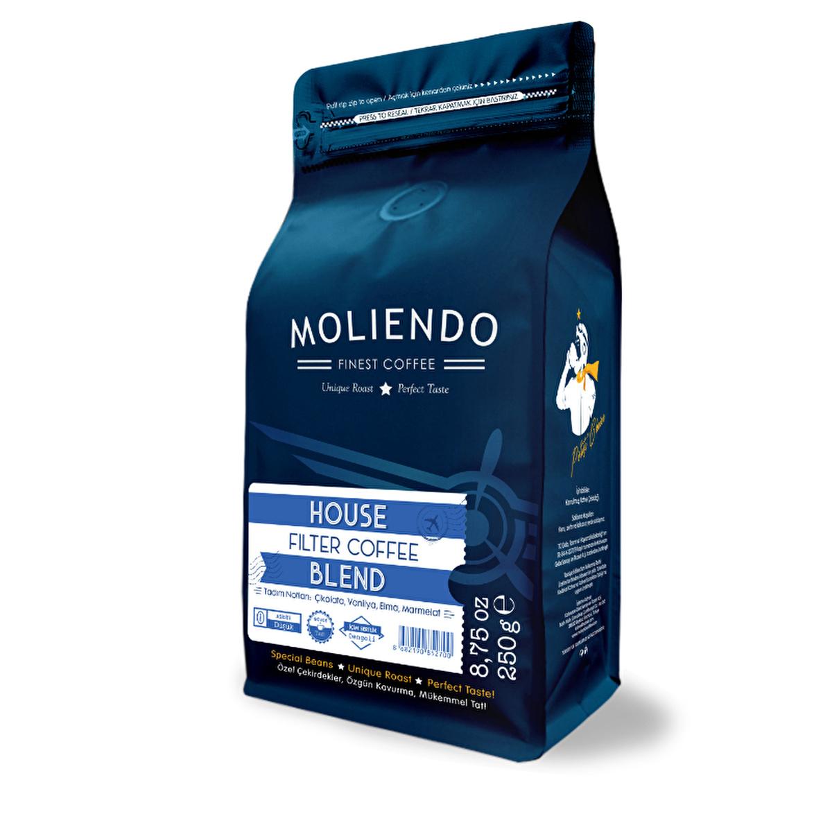 Moliendo Whole Bean Coffee House Blend - Rich Chocolate, Vanilla, Marmalade Flavors - 250g