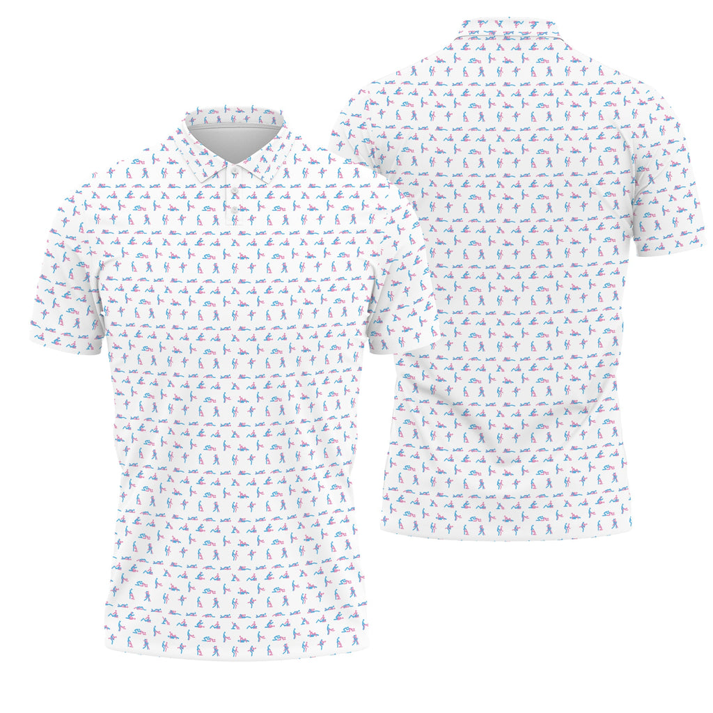 Pasimax Stick Figure S-e-x Ed Polo Shirt — back view