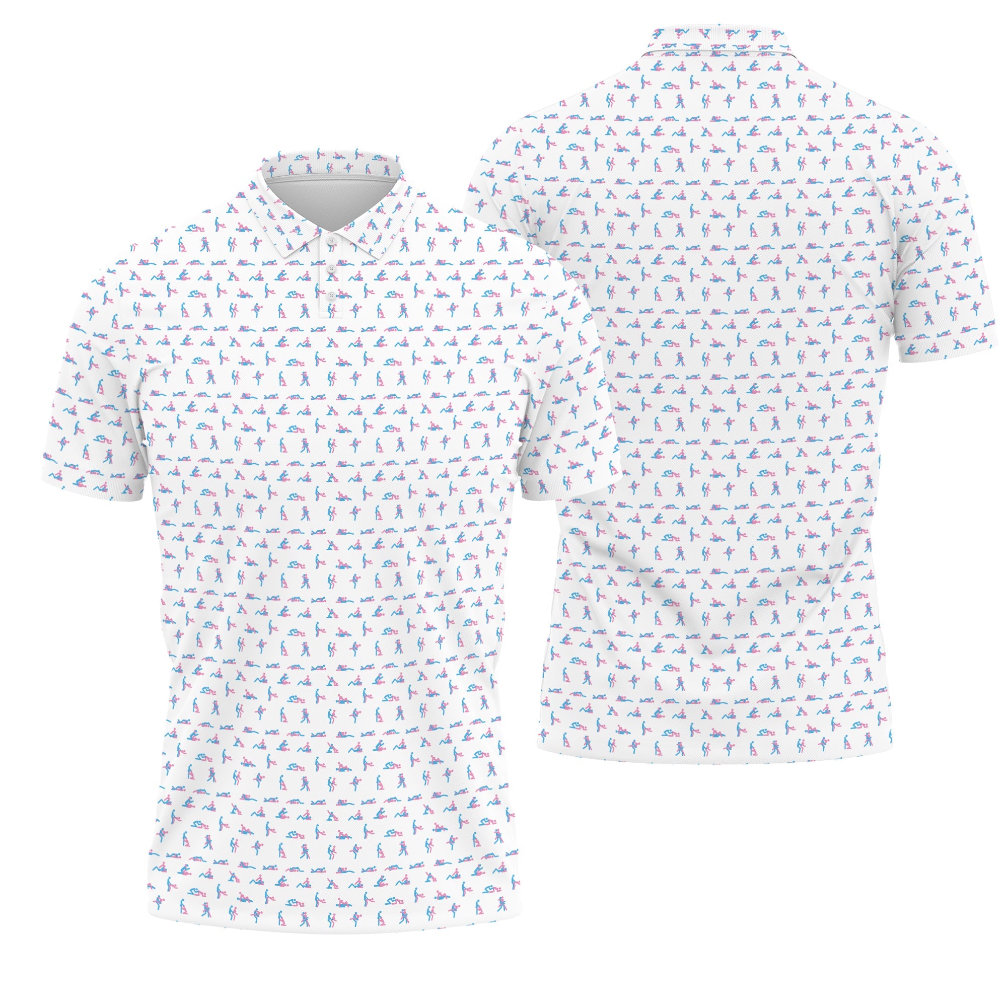 Pasimax Stick Figure S-e-x Ed Polo Shirt — back view