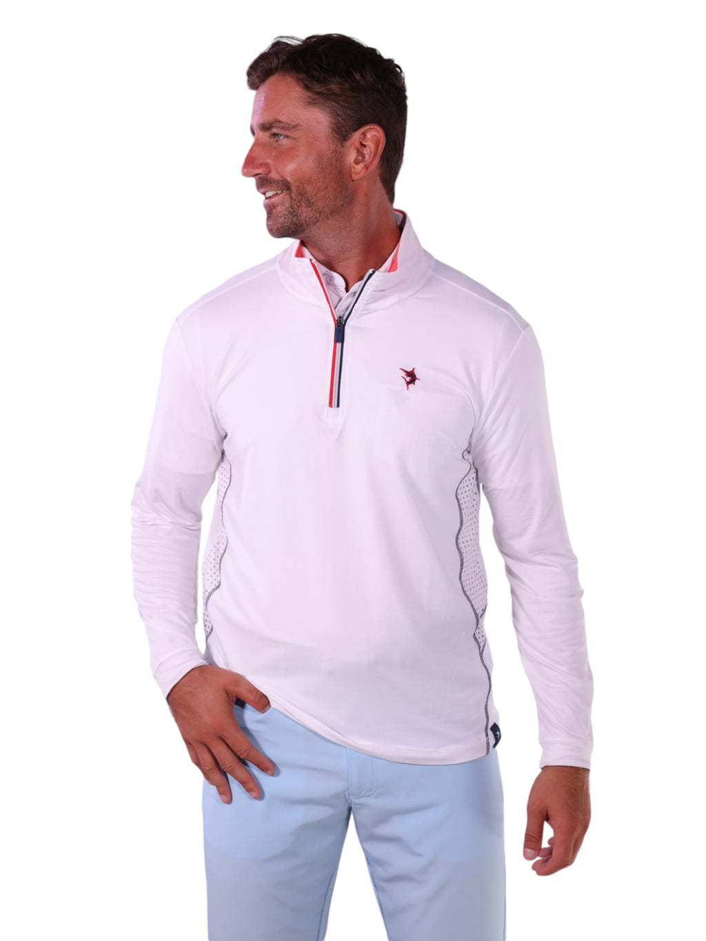 White Water Life Monterey Performance Quarter Zip — lifestyle worn / used context
