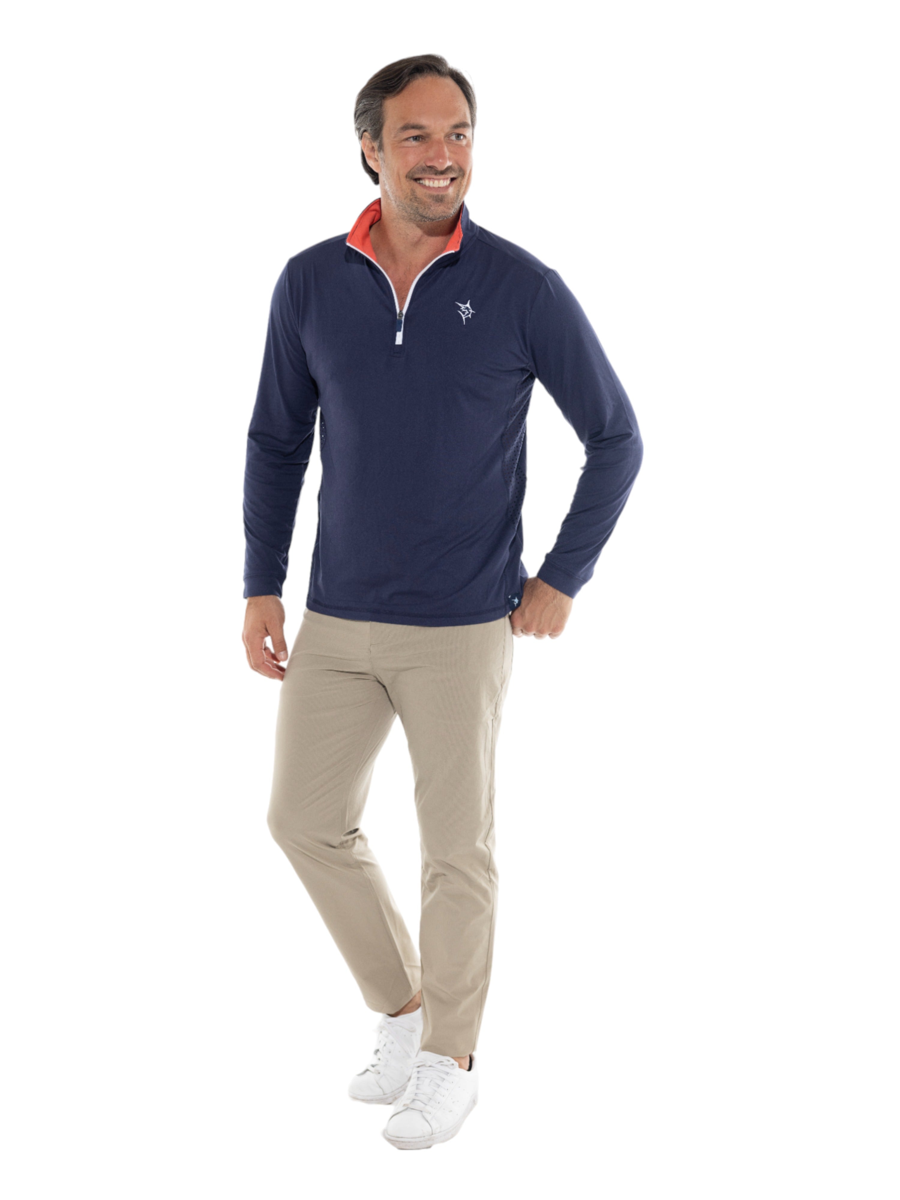 White Water Life Monterey Performance Quarter Zip — lifestyle worn / used context