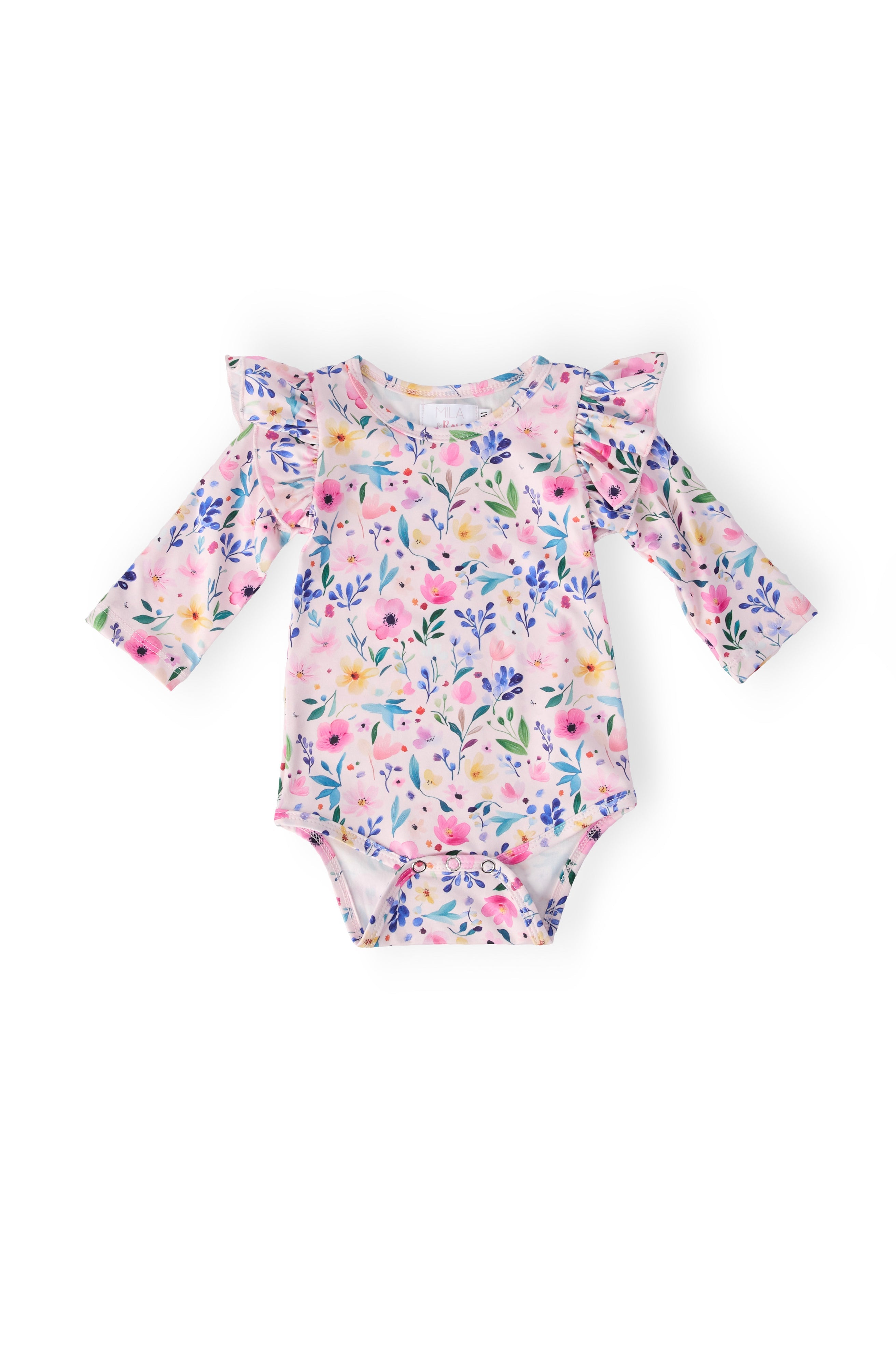 Mila & Rose ® Morning Meadows L/S Flutter Bodysuit — main product shot
