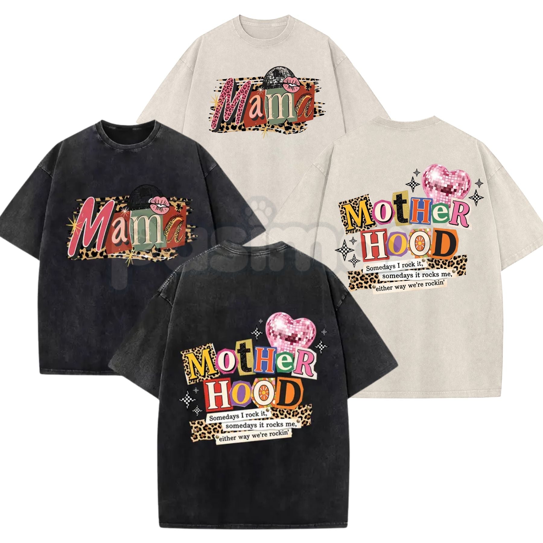 Mother’s Day Vintage Wash Mom T-Shirt – Retro Mama Graphic Tee, Lightweight Distressed Cotton Streetwear, Best Gift for Mom
