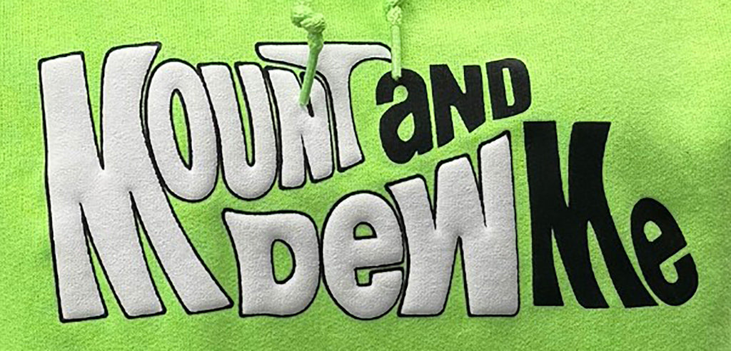 Luckless Outfitters Mount and Dew Me Hoodie — detail close-up