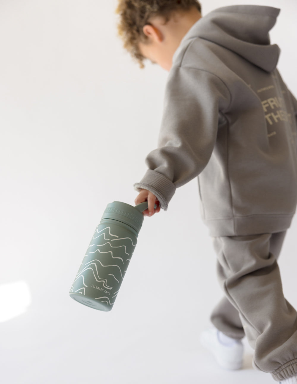 Elevated Faith Mountainscape Kids Water Bottle — lifestyle context