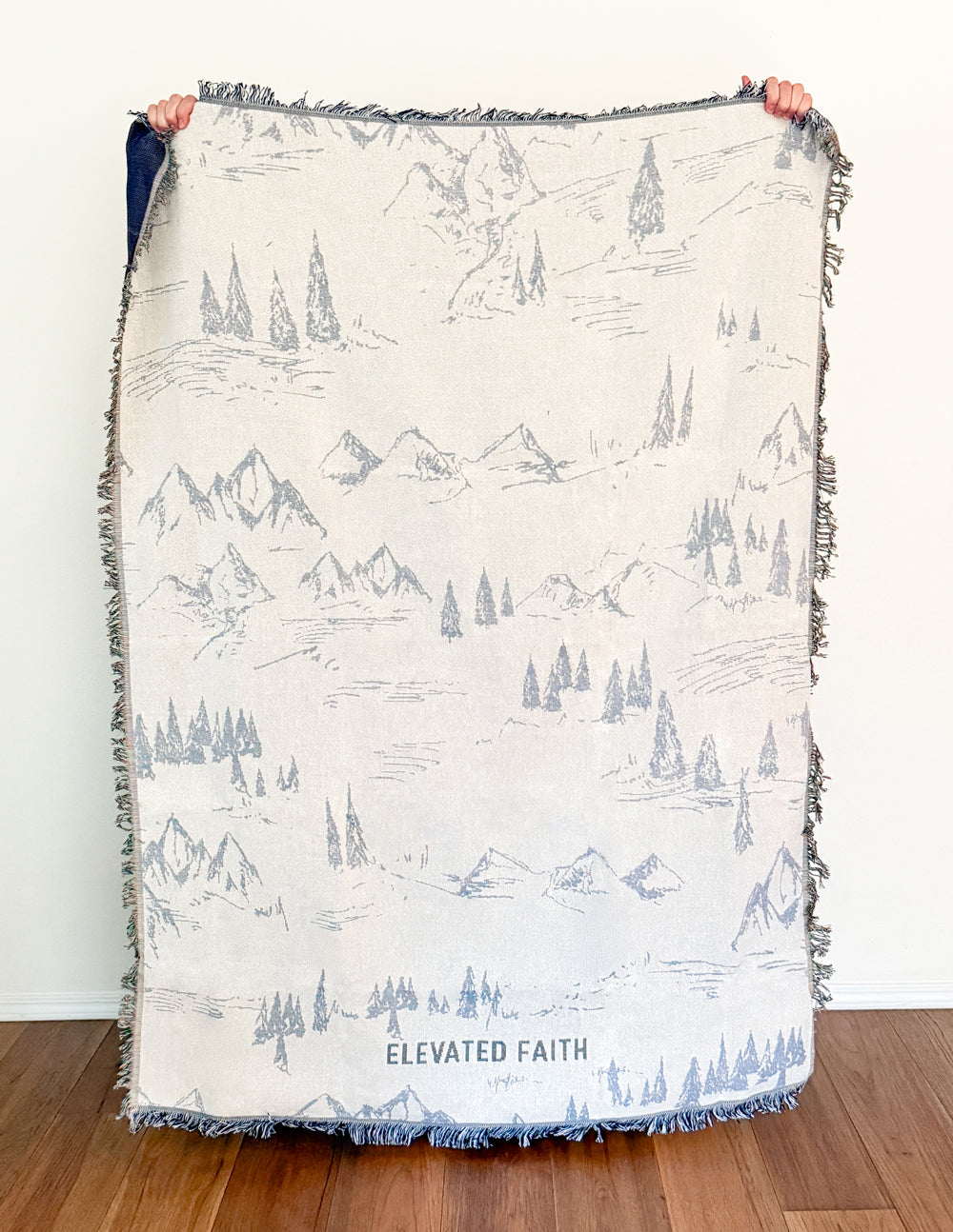 Elevated Faith Mountainscape Throw Blanket — main product shot