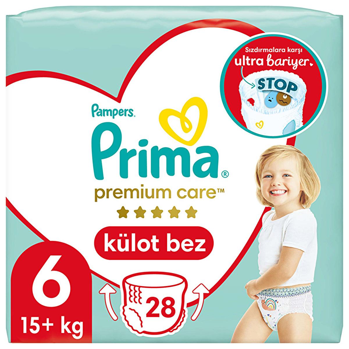 Prima Premium Care Diapers Size 6 - 28 Count - Leakproof Baby Diapers