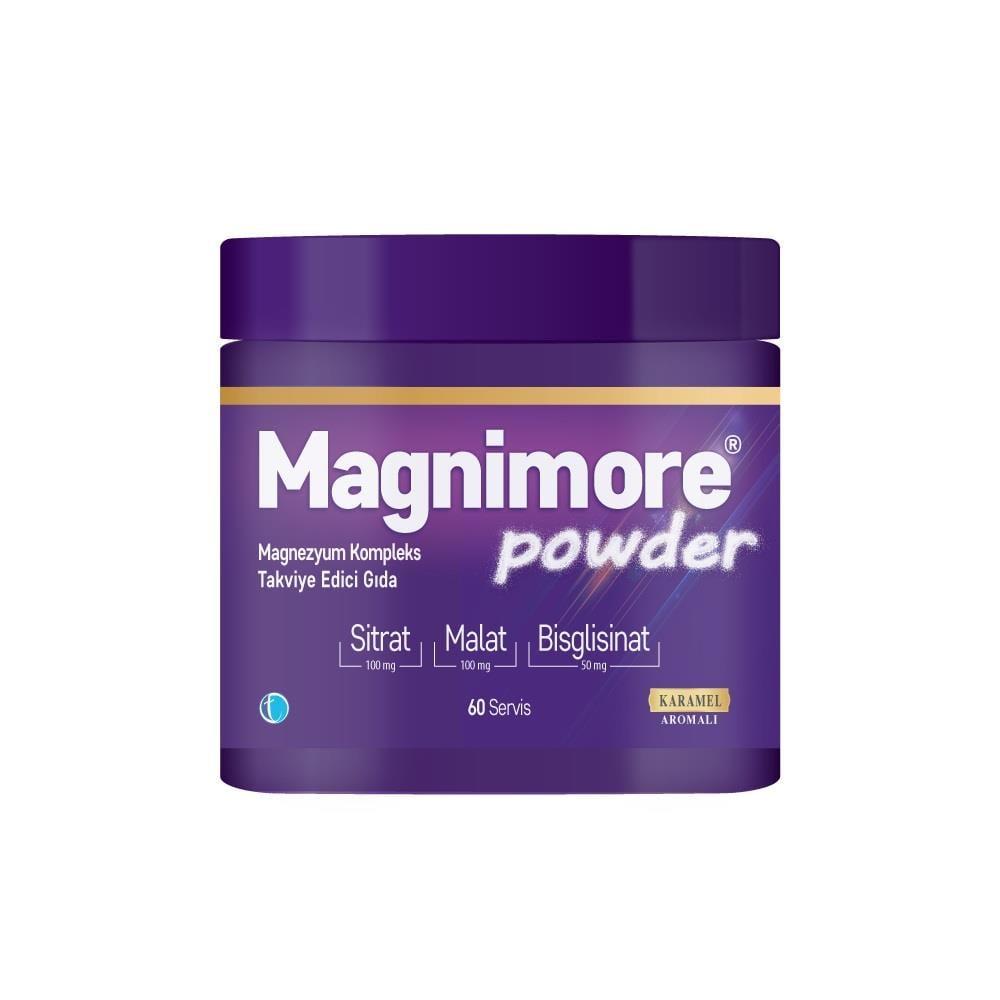 Magnimore Magnesium Powder: Triple Magnesium Blend (Citrate, Malate, Bisglycinate) for Optimal Absorption - 60 Servings