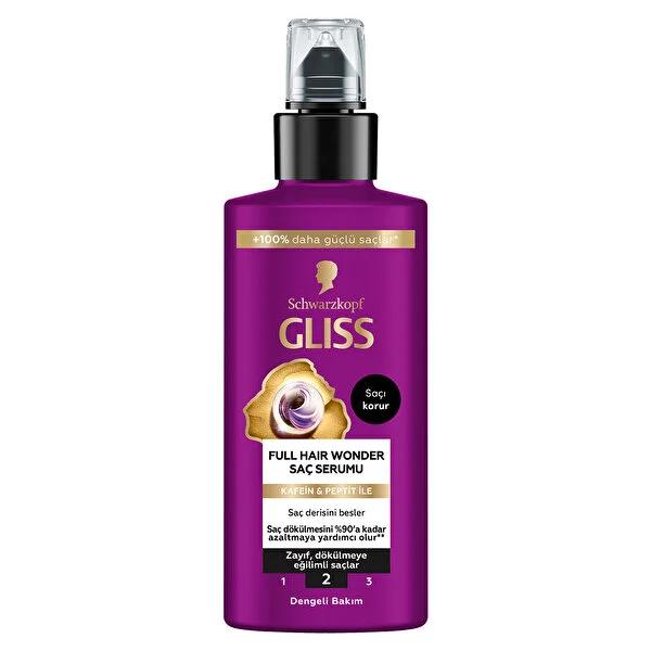 Gliss Full Hair Wonder: Anti-Hair Loss Serum with Caffeine & Peptides for Hair Growth & Strengthening - Reduce Thinning, Nourish Scalp, 3.38 fl oz