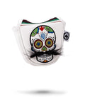 Pins and Aces Pins and Aces Mustache Sugar Skull - Mallet Putter Cover White — main product shot