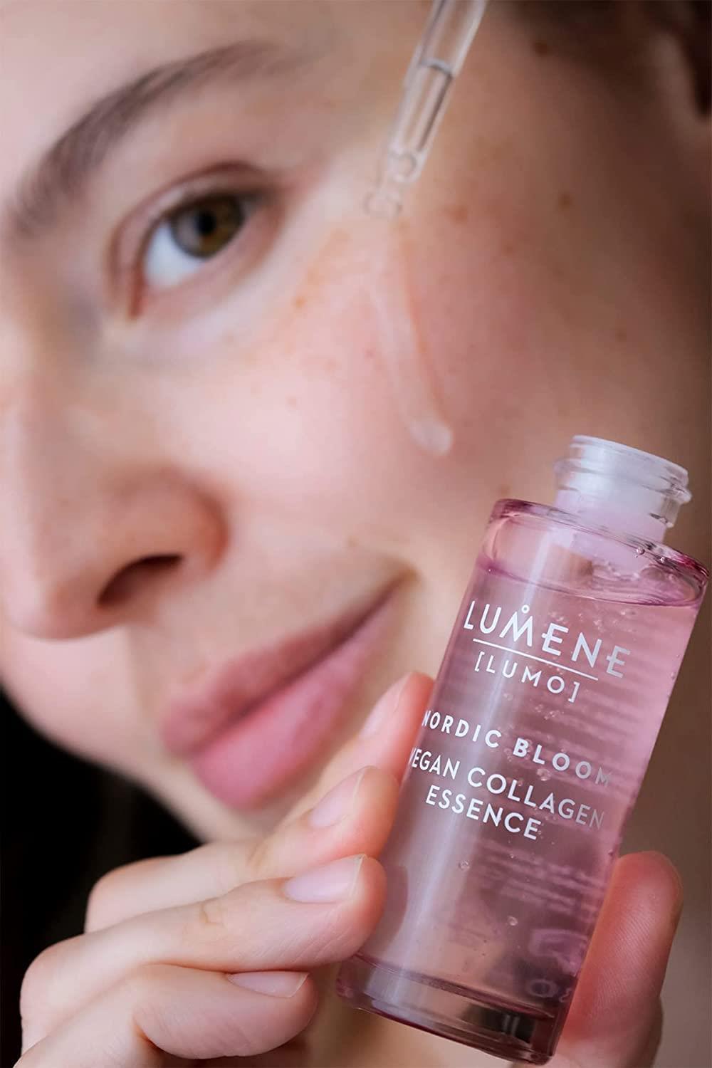 Lumene Vegan Collagen Essence Serum - Hydrating Anti-Aging Skincare with Hyaluronic Acid & Swedish Cherry Extract - 30ml