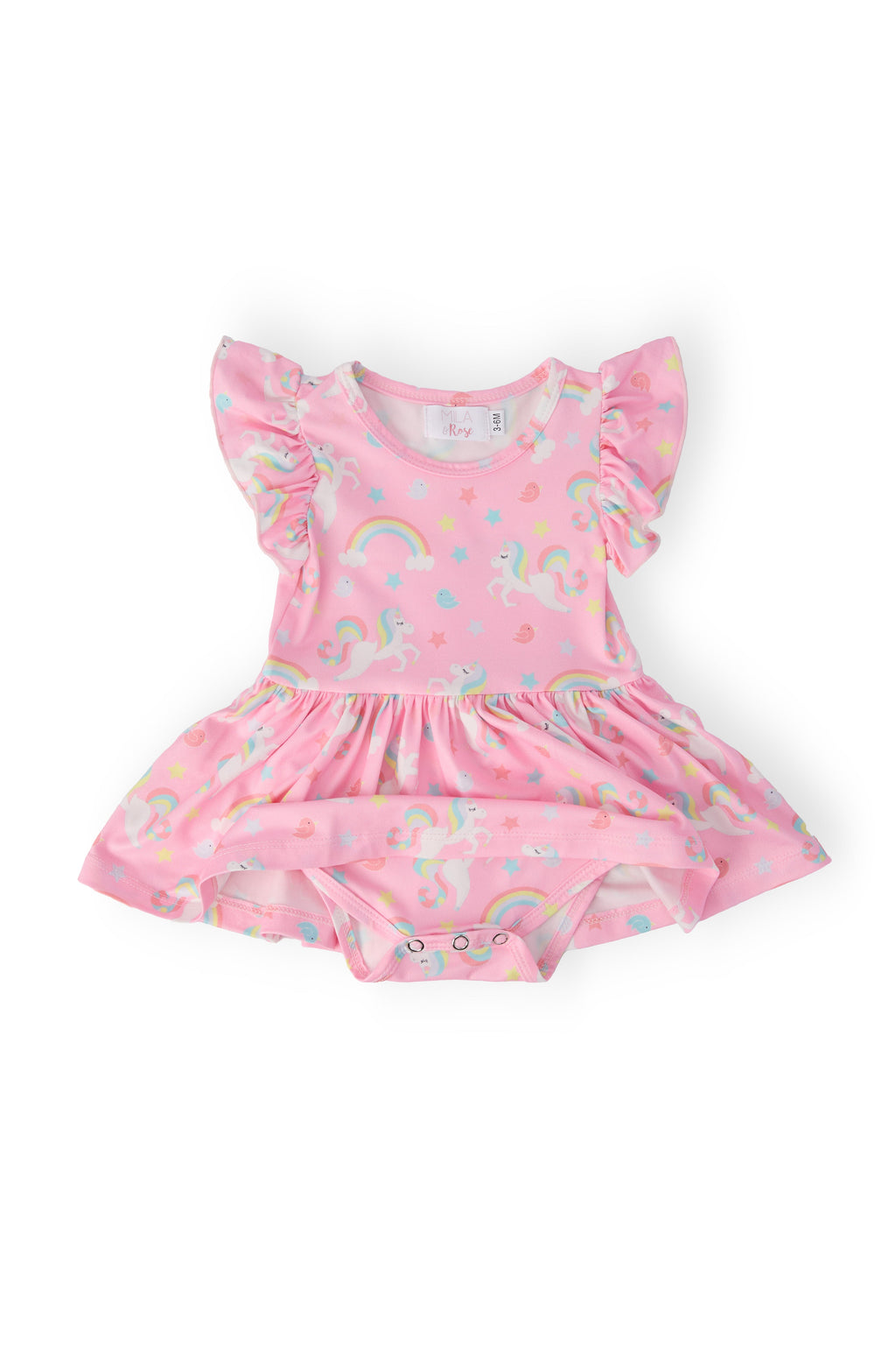Mila & Rose ® My Little Unicorn S/S Flutter Twirl Bodysuit — detail close-up