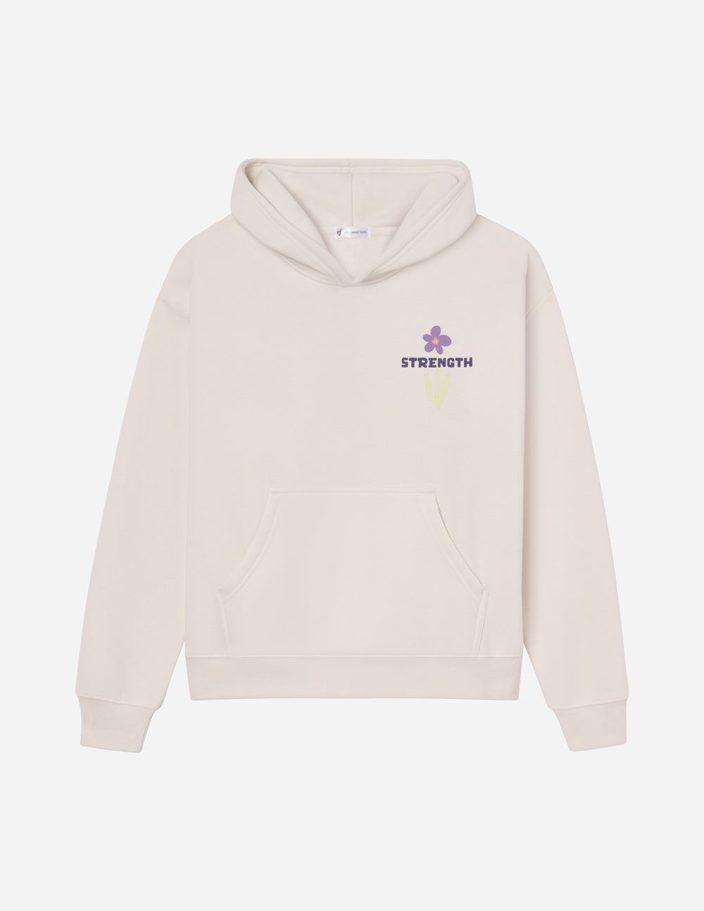 Elevated Faith My Strength Floral Unisex Hoodie — size reference