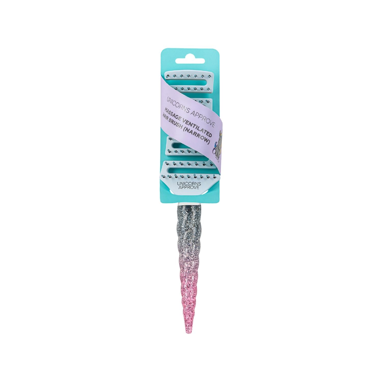 Soda Unicorn Vent Hair Brush - Narrow Design for Easy Detangling & Styling