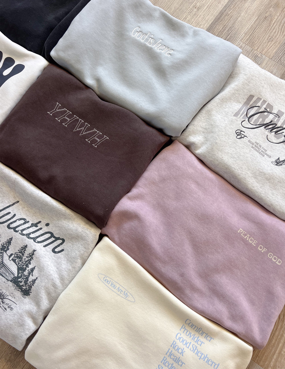 Elevated Faith Mystery Crewneck — detail close-up