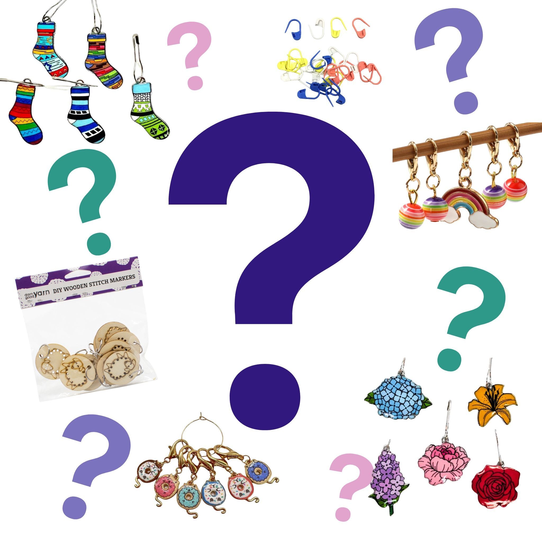 Darn Good Yarn Mystery Stitch Marker — Because Even Your Tools Deserve Personality — main product shot