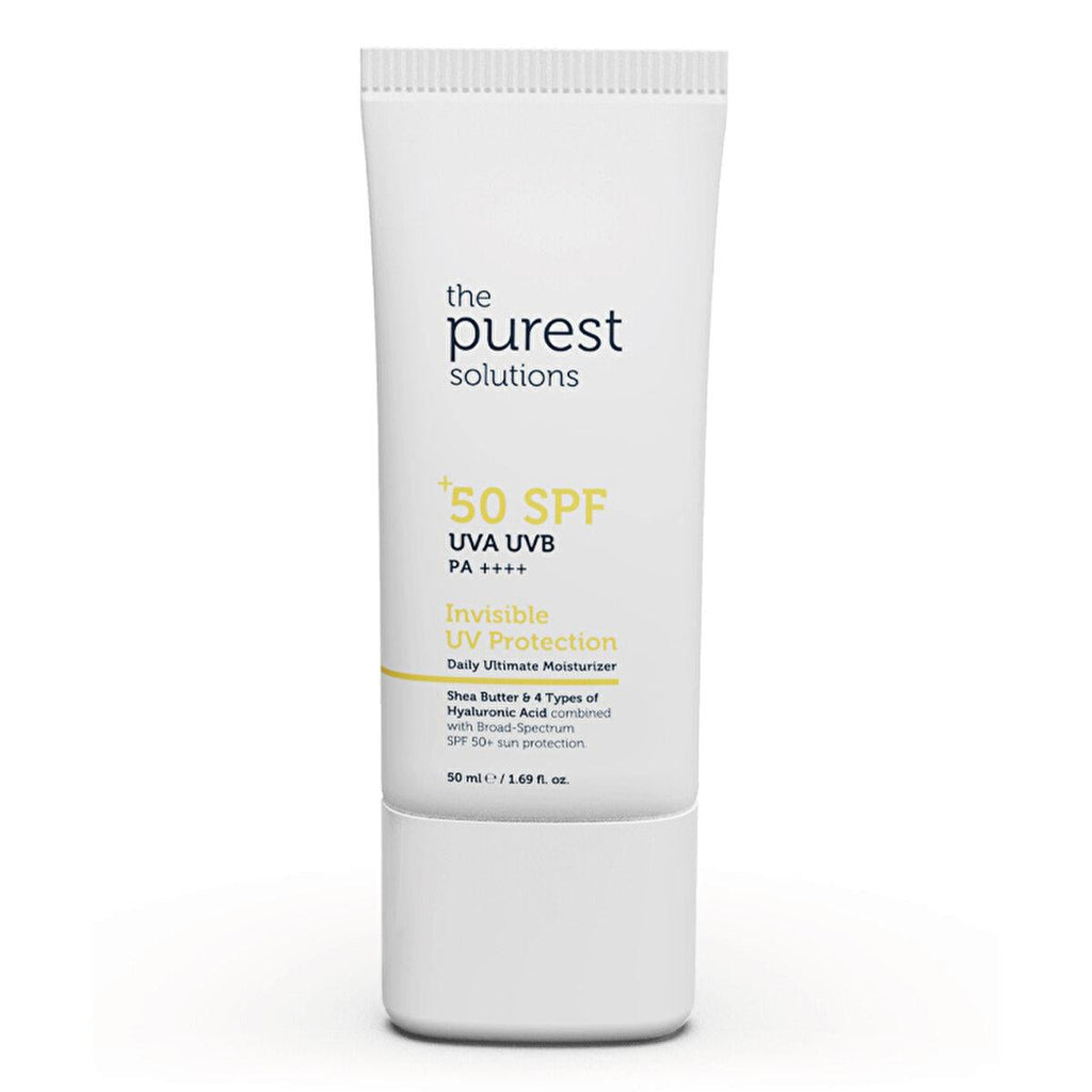 The Purest Solutions UV Protective Moisturizer SPF 50+ - Non-Greasy, Hydrating Sunscreen for Daily Use with Hyaluronic Acid & Shea Butter